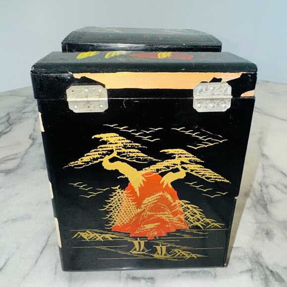 hq720.jpg?sqp=-  Vintage Jewelry Box Asian Music MOTION Geisha Mirror Japan Handpainted Works 13\